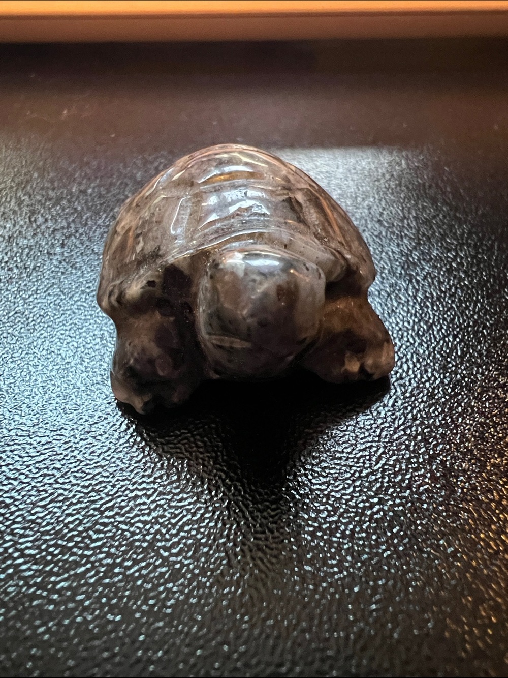 Gray Polished Stone Tortoise carving - Neutral Gray
